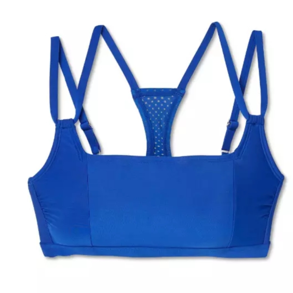 All in Motion Blue Racerback Swim Sports Bra